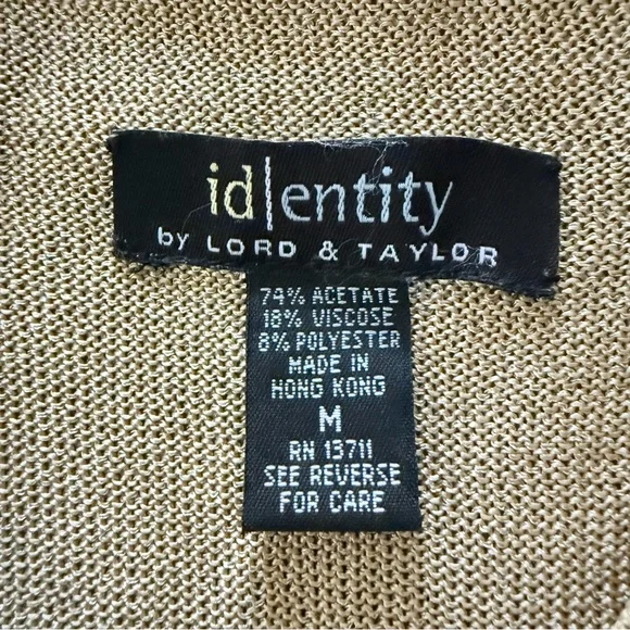 Identity by Lord and Taylor Sleeveless Ribbed Halter Tank Top in Gold - Picture 3 of 6